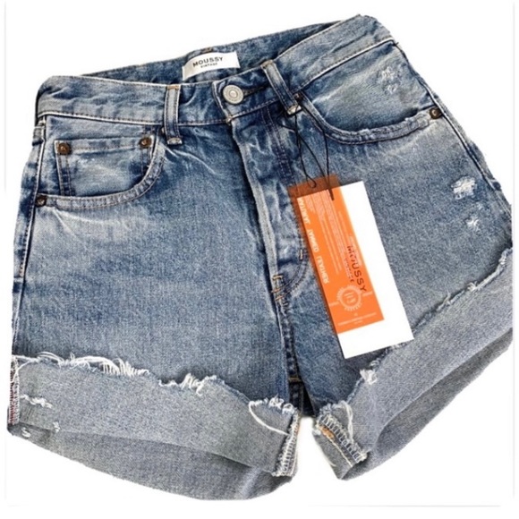 MOUSSY VINTAGE Upland Cut Off Denim Shorts SIZE 23 NWT - Picture 7 of 13